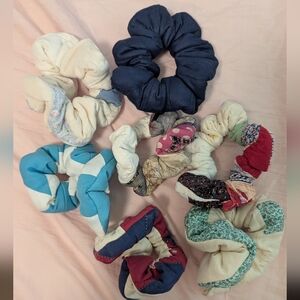 Lot Of 7 Quilted Scrunchies
